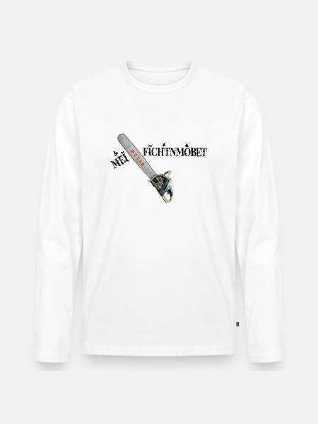 Mei Fichtnmobet - Männer Premium Bio Langarmshirt - Weiß