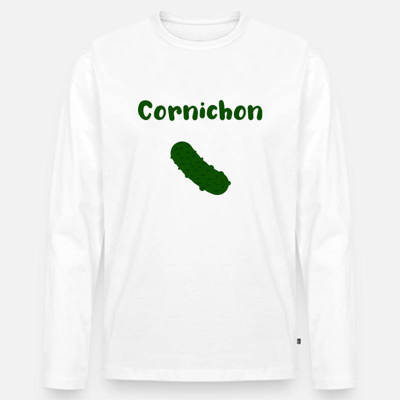 cornichon gewürzgurke - Männer Premium Bio Langarmshirt - Weiß