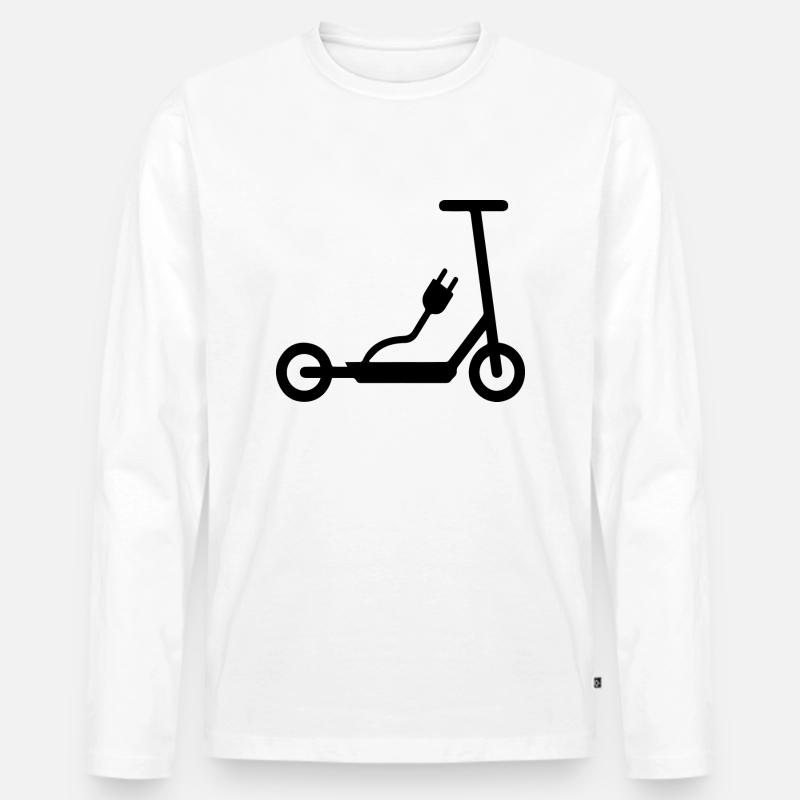 E-Scooter E-Roller Scooter - Männer Premium Bio Langarmshirt - Weiß