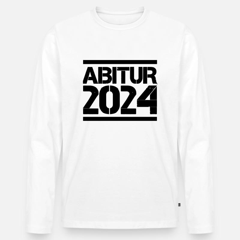 abitur 2024 - Männer Premium Bio Langarmshirt - Weiß