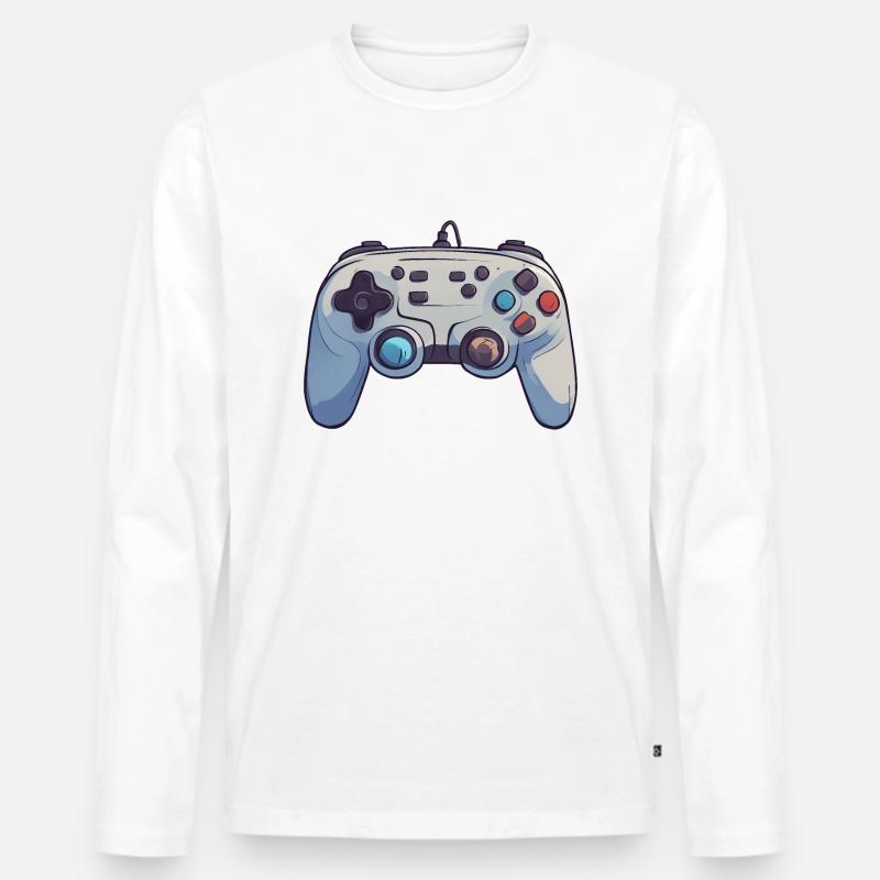 controller - Männer Premium Bio Langarmshirt - Weiß