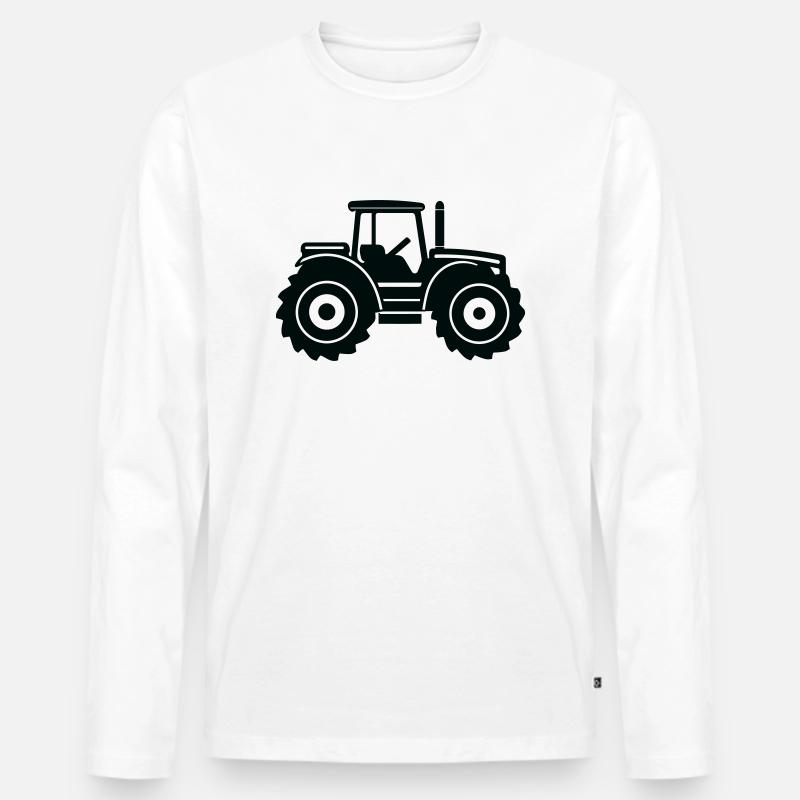 Traktor - Männer Premium Bio Langarmshirt - Weiß