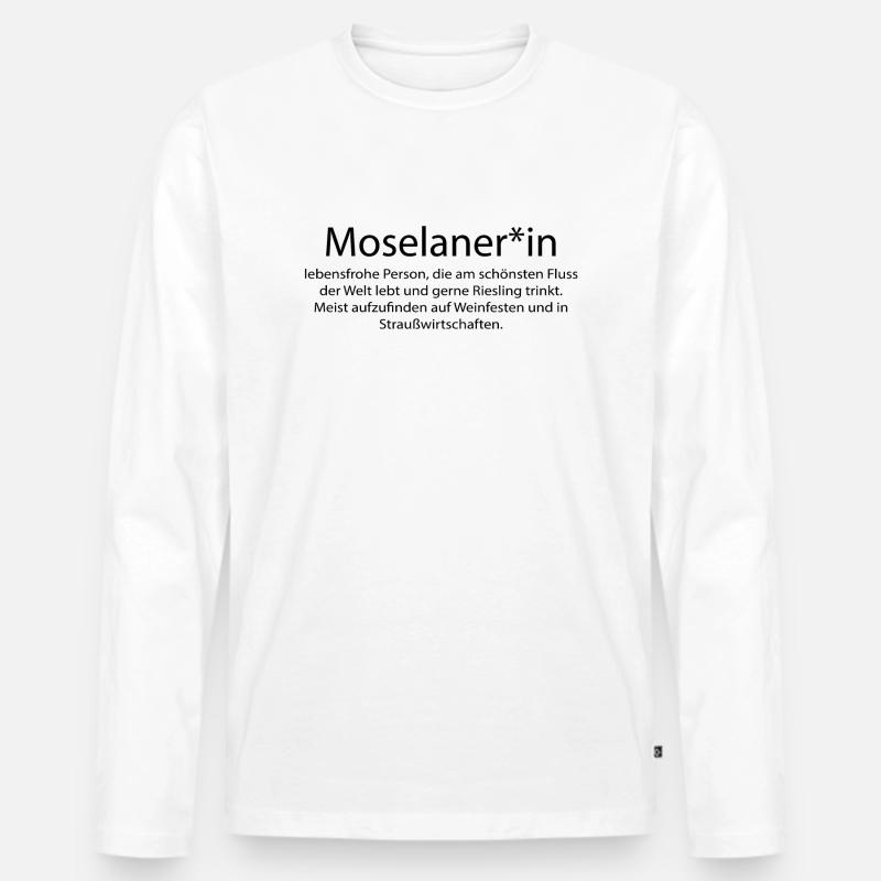 Moselaner*in - Eine Definition - Männer Premium Bio Langarmshirt - Weiß