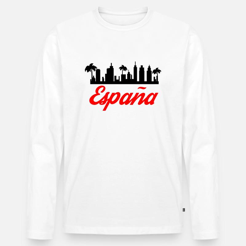 espana - Männer Premium Bio Langarmshirt - Weiß