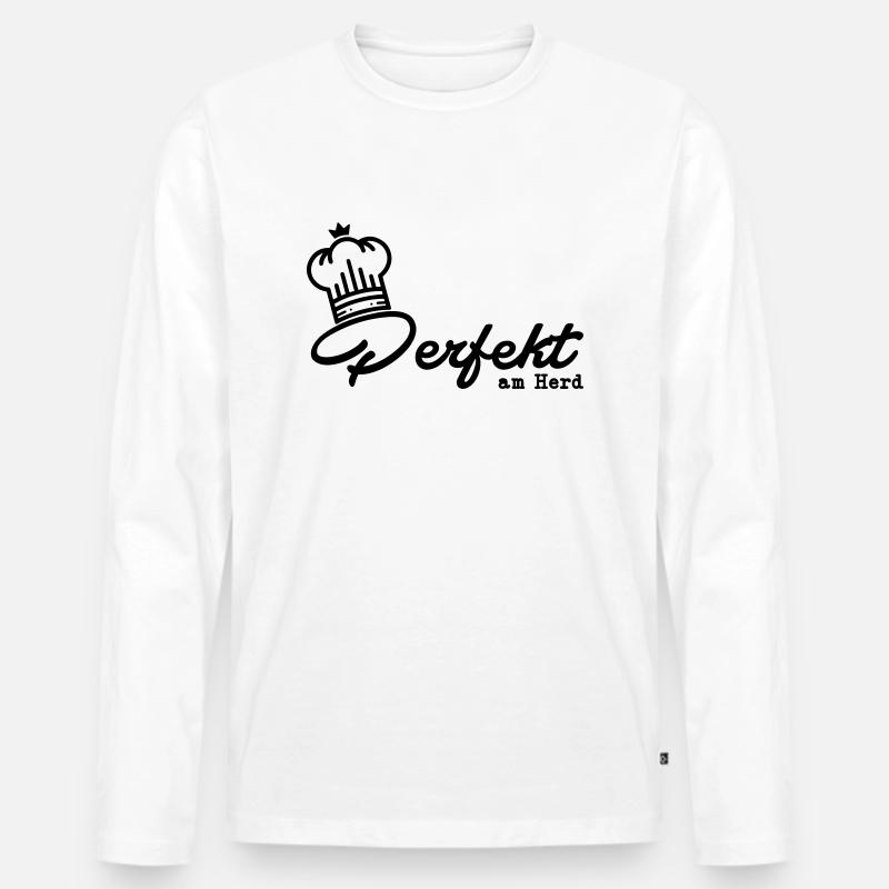 Perfekt am Herd - Männer Premium Bio Langarmshirt - Weiß