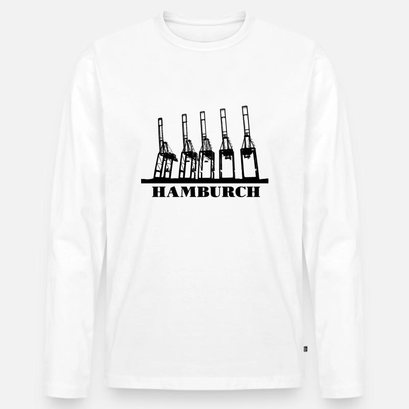 Hamburch auf Einheimisch - Männer Premium Bio Langarmshirt - Weiß