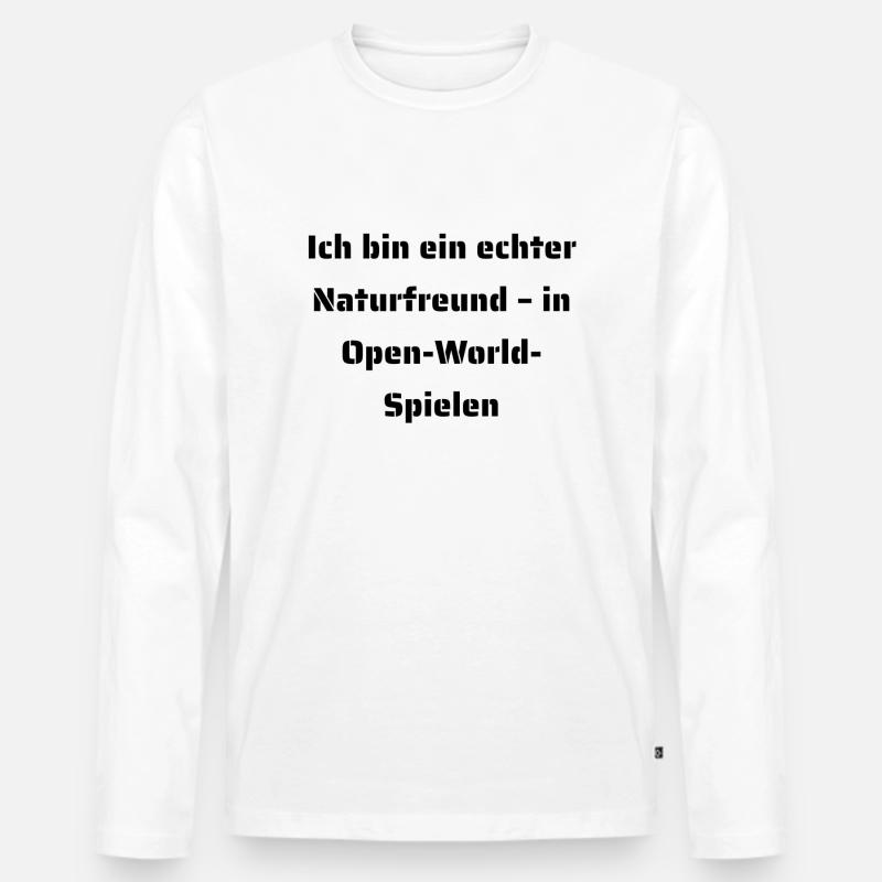 Typisch-Gamer - Männer Premium Bio Langarmshirt - Weiß