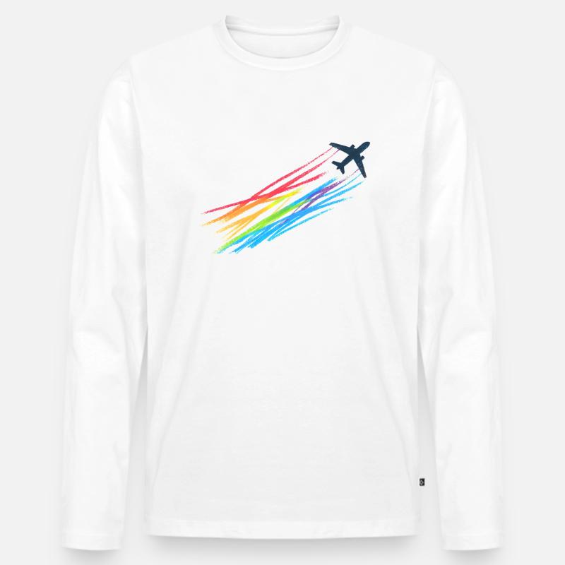Rainbow Machine - Männer Premium Bio Langarmshirt - Weiß