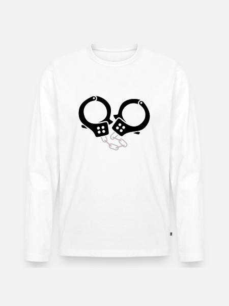 Handcuffs 2 - Men's Premium Organic Long Sleeve Shirt - white