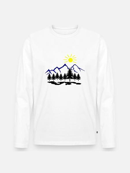 Nature Mountains - Men's Premium Organic Long Sleeve Shirt - white