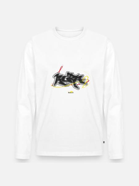 Aura Graffiti - Men's Premium Organic Long Sleeve Shirt - white