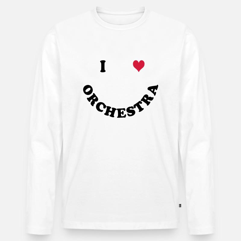 Orchester - Männer Premium Bio Langarmshirt - Weiß