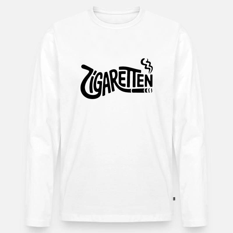 Zigaretten - Deutsche Memes - Männer Premium Bio Langarmshirt - Weiß