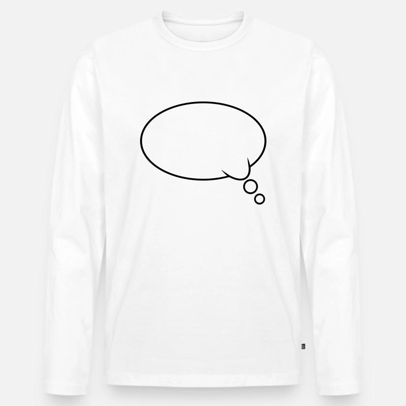Denkblase Design - Männer Premium Bio Langarmshirt - Weiß