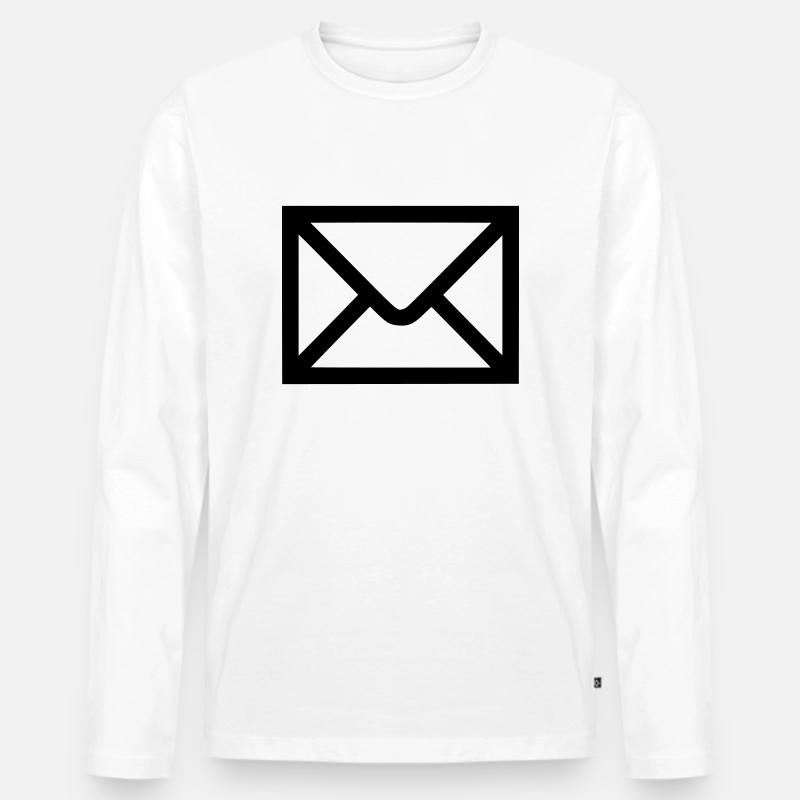 Brief - Post - Email - Männer Premium Bio Langarmshirt - Weiß