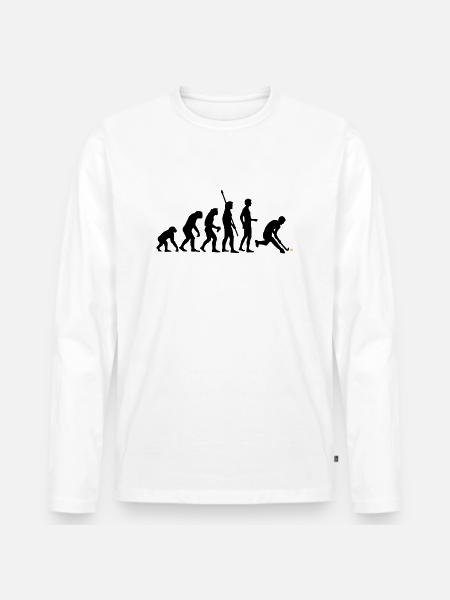 evolution_herren_hockey_2c - Men's Premium Organic Long Sleeve Shirt - white