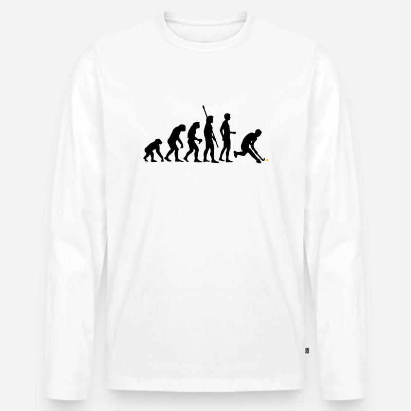 evolution_herren_hockey_2c - Men's Premium Organic Long Sleeve Shirt - white