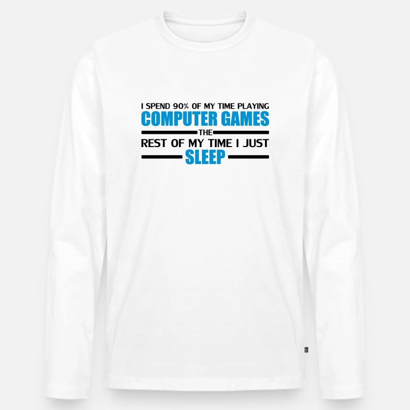 Computer Games - Männer Premium Bio Langarmshirt - Weiß