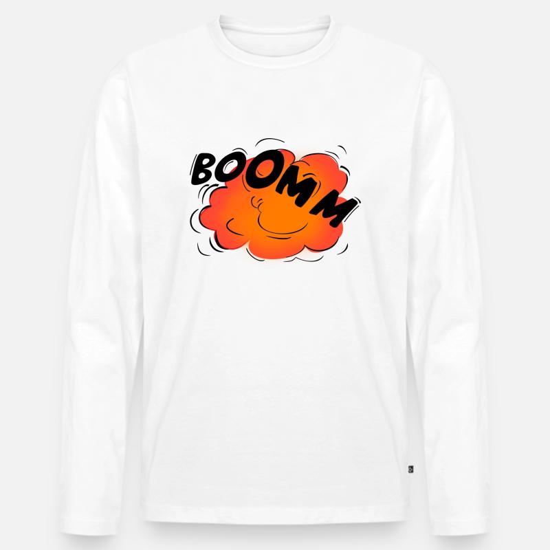 Explosion - Männer Premium Bio Langarmshirt - Weiß