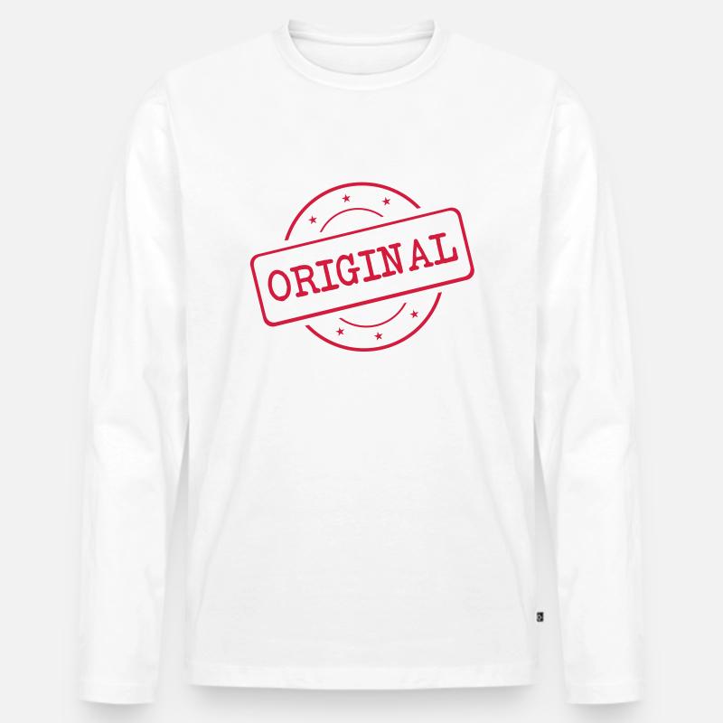 original - Männer Premium Bio Langarmshirt - Weiß