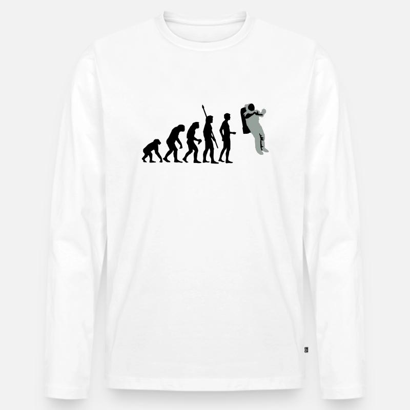 evolution_astronaut_2c - Männer Premium Bio Langarmshirt - Weiß