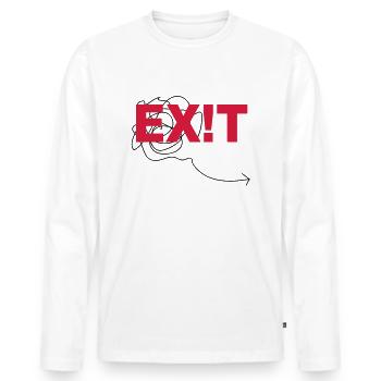 EXIT - T-shirt manches longues Premium bio Homme - blanc - Devant - Nico (187cm)