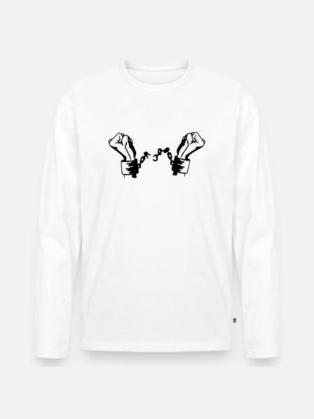 Befreiung Handschellen Vektor - Männer Premium Bio Langarmshirt - Weiß