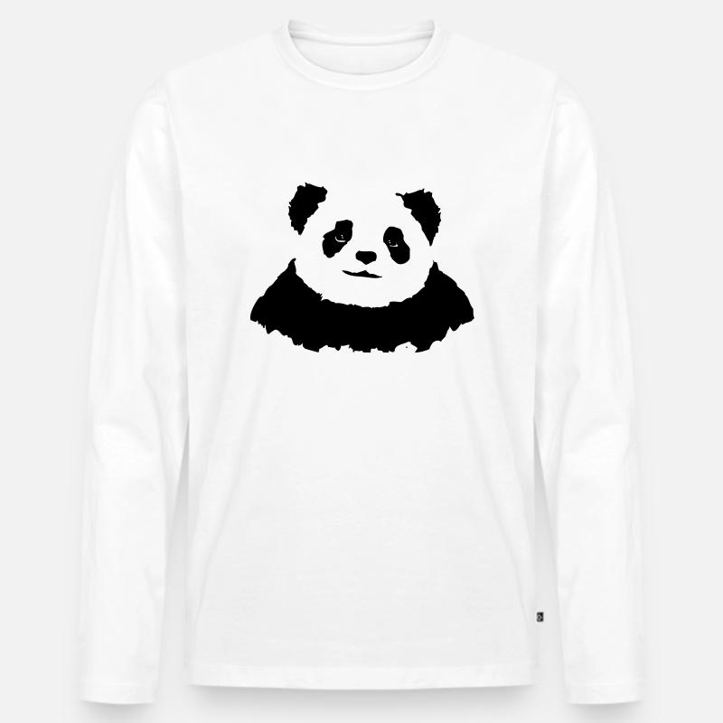 never say no to panda - Männer Premium Bio Langarmshirt - Weiß