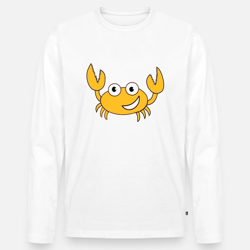 Krebs - Männer Premium Bio Langarmshirt - Weiß