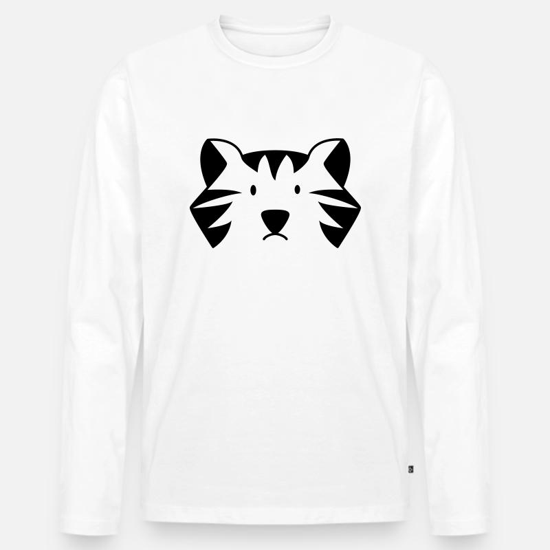 Tiger - Männer Premium Bio Langarmshirt - Weiß