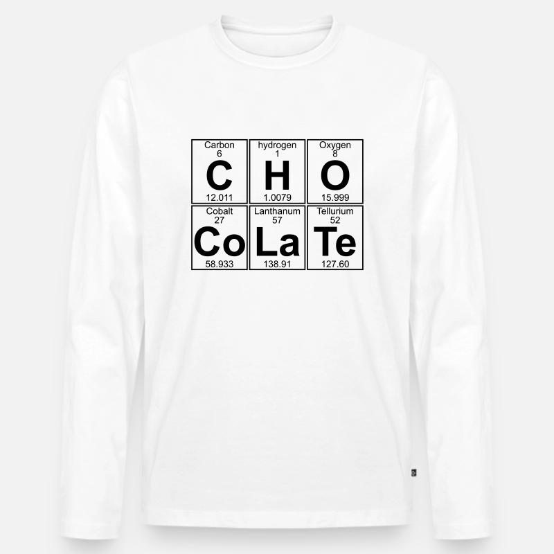 C-H-O-Co-La-Te (chocolate) - Full - Männer Premium Bio Langarmshirt - Weiß