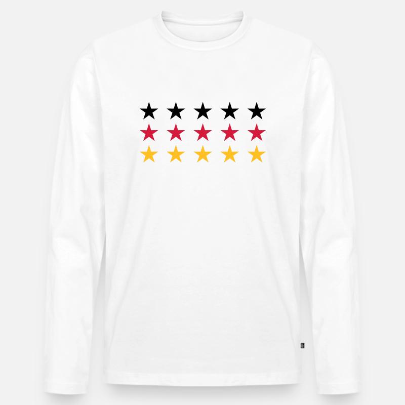 German Flag Stars Design - Männer Premium Bio Langarmshirt - Weiß