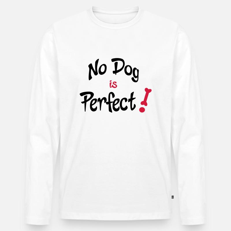 lustiger hund - Männer Premium Bio Langarmshirt - Weiß