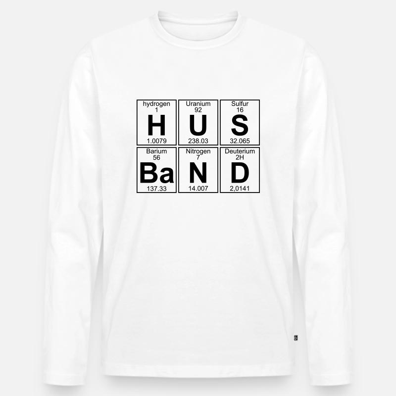 H-U-S-Ba-N-D (husband) - Männer Premium Bio Langarmshirt - Weiß
