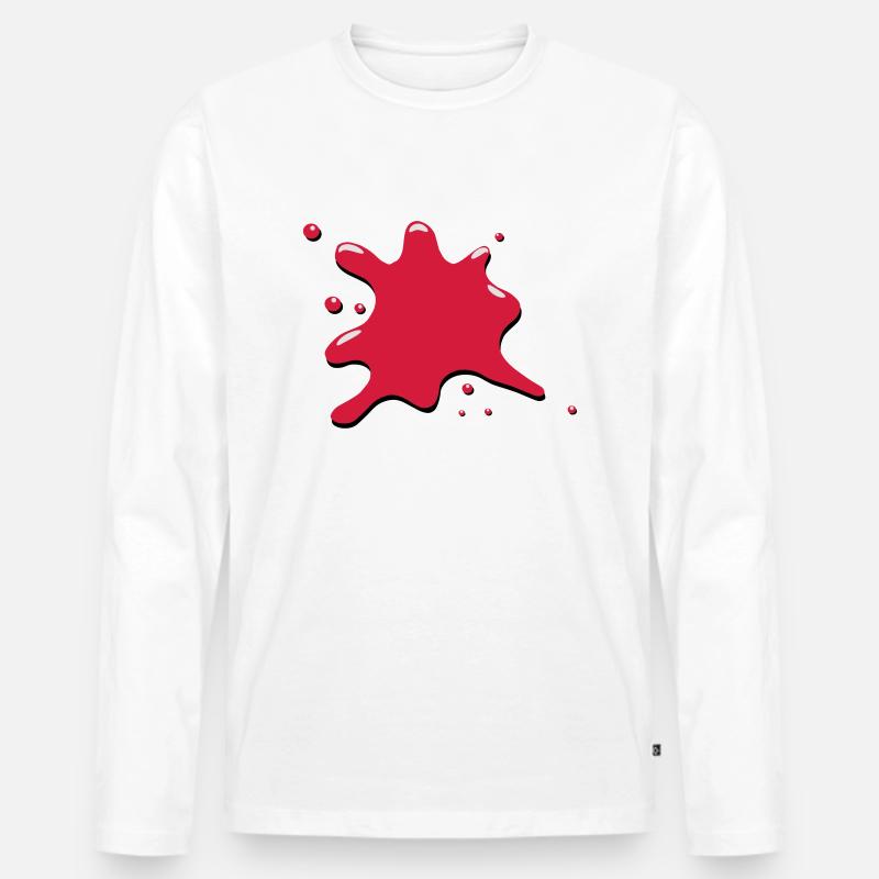 Klecks fleck blut - Männer Premium Bio Langarmshirt - Weiß