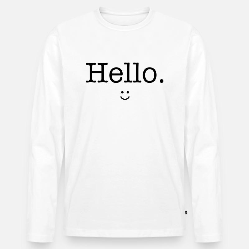 Hello :) - Männer Premium Bio Langarmshirt - Weiß