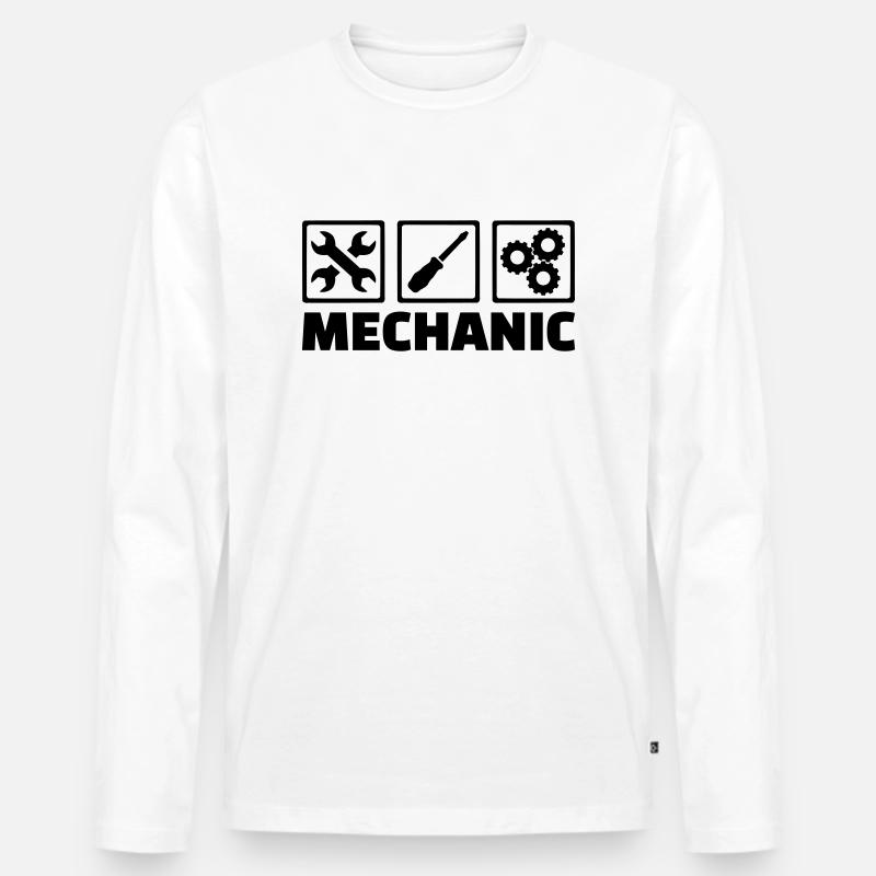Mechaniker - Männer Premium Bio Langarmshirt - Weiß