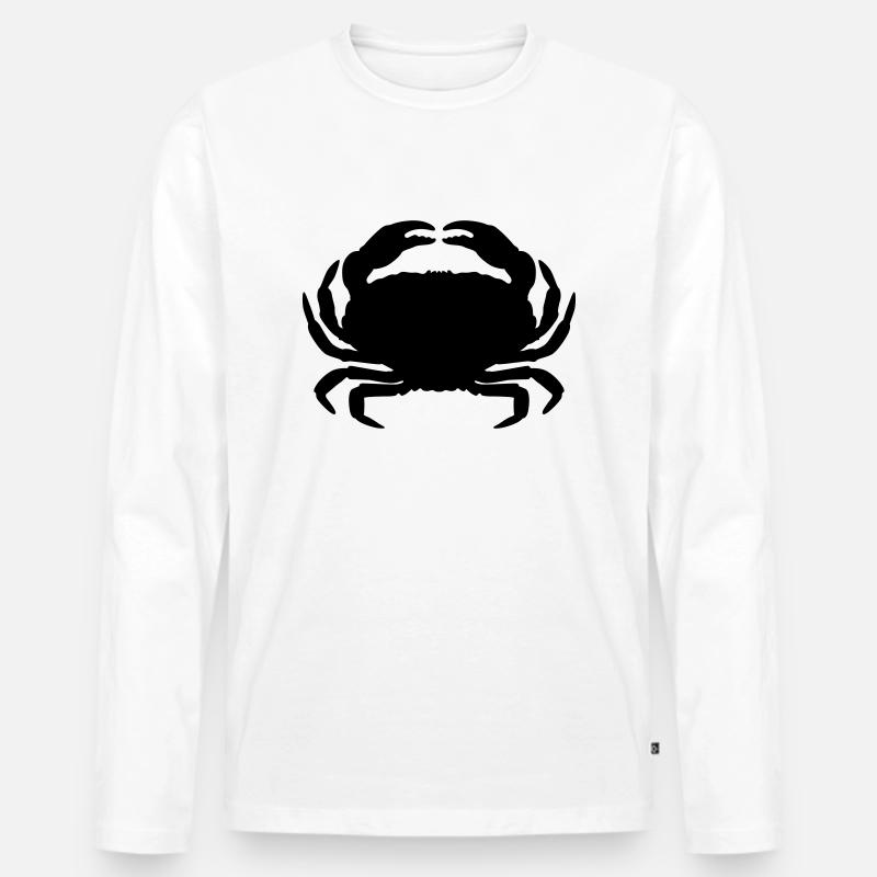 Krabbe - Männer Premium Bio Langarmshirt - Weiß