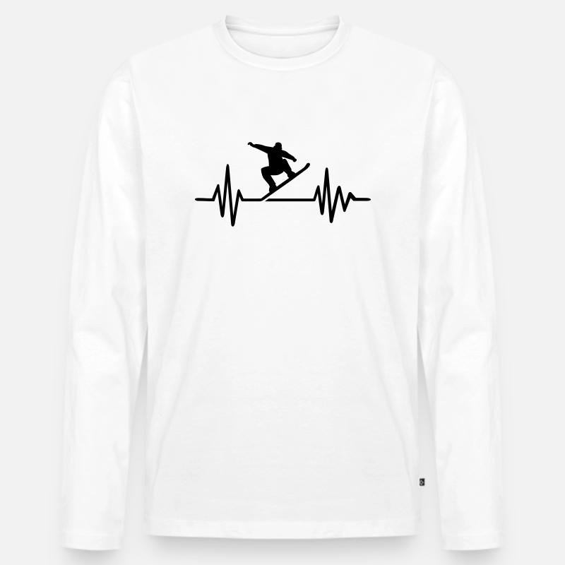 Snowboard - Männer Premium Bio Langarmshirt - Weiß