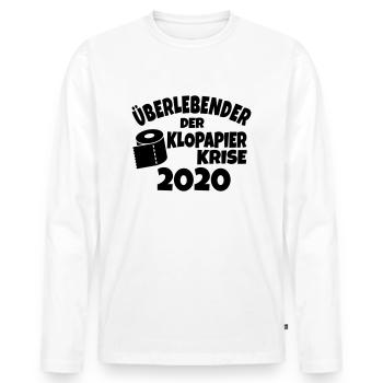 Überlebender der KLOPAPIER KRISE 2020 - Männer Premium Bio Langarmshirt - Weiß - Vorne - Nico (187cm)