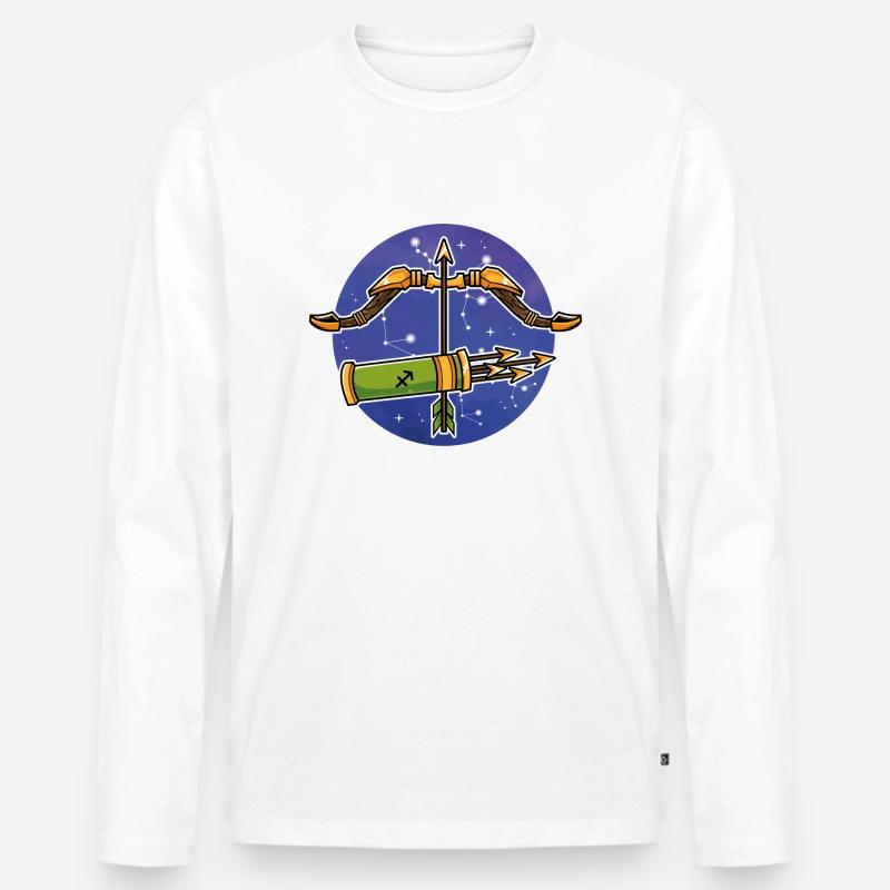 Sternzeichen Schütze - Männer Premium Bio Langarmshirt - Weiß