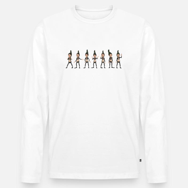 Sieben Zwerge - Männer Premium Bio Langarmshirt - Weiß