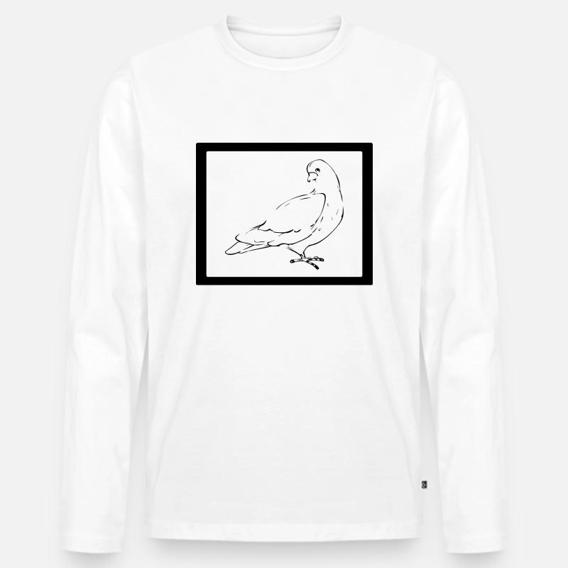 Bird Vogel - Männer Premium Bio Langarmshirt - Weiß