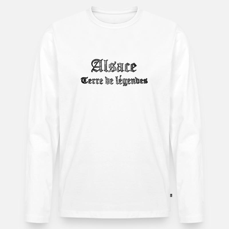 Elsass Land der Legenden - Männer Premium Bio Langarmshirt - Weiß