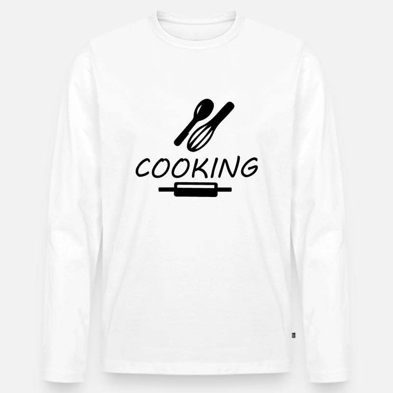 Kochen backen Kitchen - Männer Premium Bio Langarmshirt - Weiß