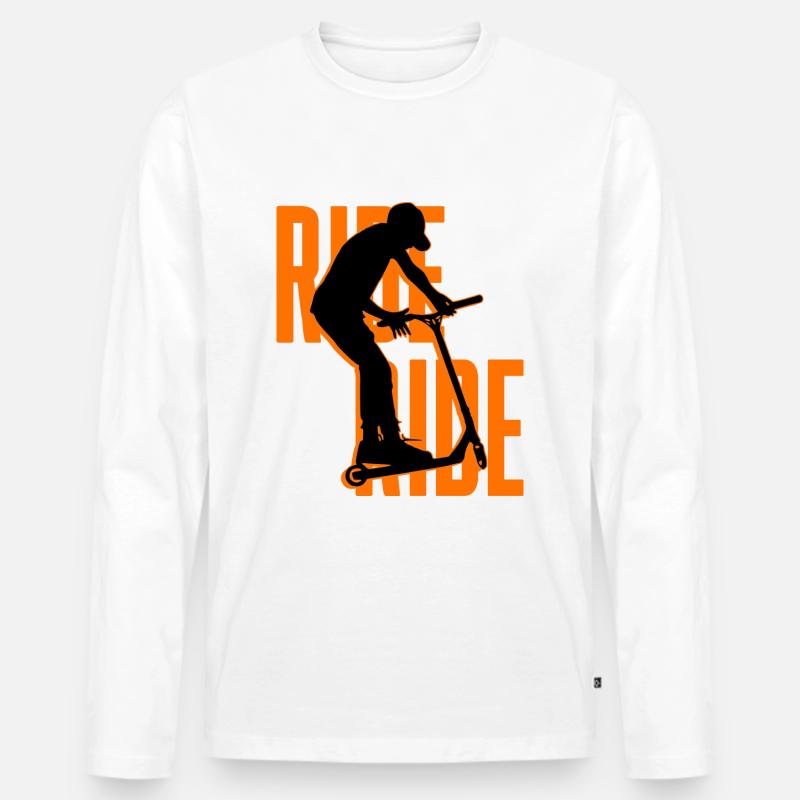 Freestyle-Roller - Männer Premium Bio Langarmshirt - Weiß