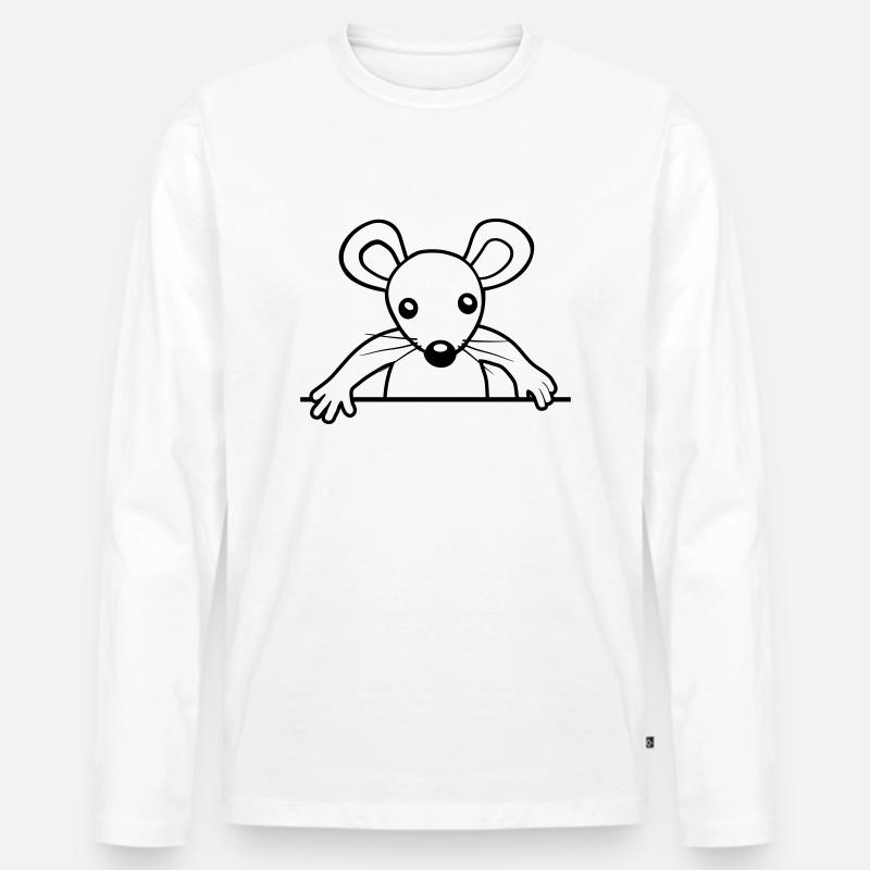 Niedliche hinter Mauer - Männer Premium Bio Langarmshirt - Weiß
