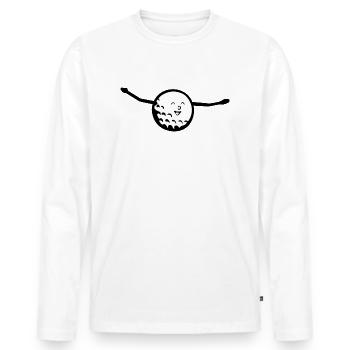 Golfeur heureux - T-shirt manches longues Premium bio Homme - blanc - Devant - Nico (187cm)