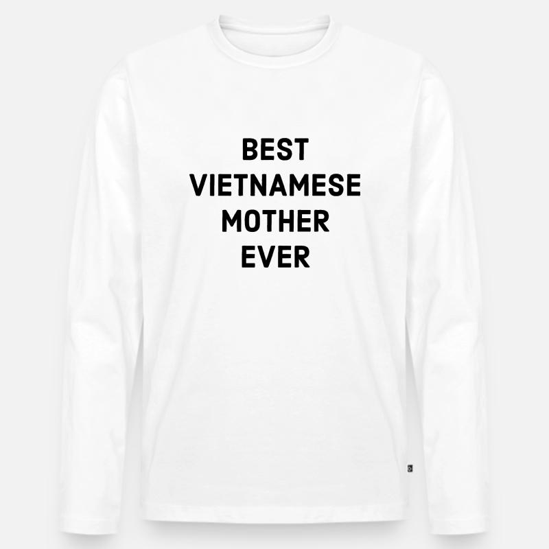 Vietnamesische Mutter - Männer Premium Bio Langarmshirt - Weiß
