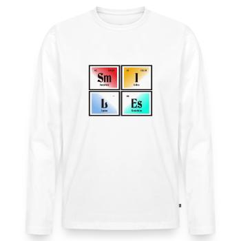 Smiles | Periodic Table of Elements - Men's Premium Organic Long Sleeve Shirt - white - Front - Nico (187cm)